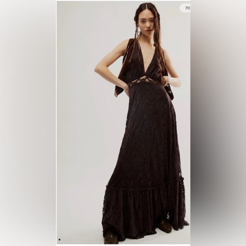 Free People One More Night Lace Ethereal Witchy Maxi Dress 4
